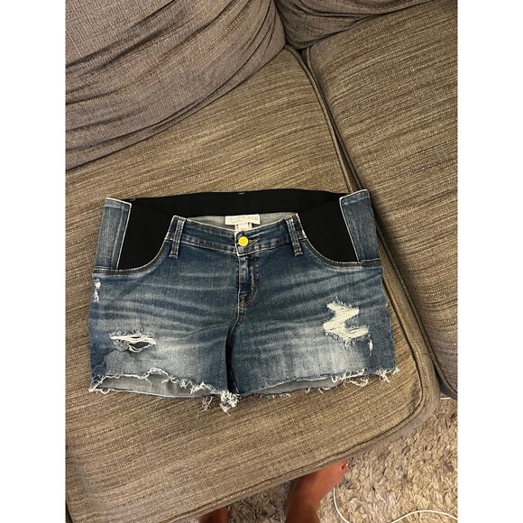 Ingrid & Isabel Maternity Denim Midi Shorts size 12 - Picture 1 of 2